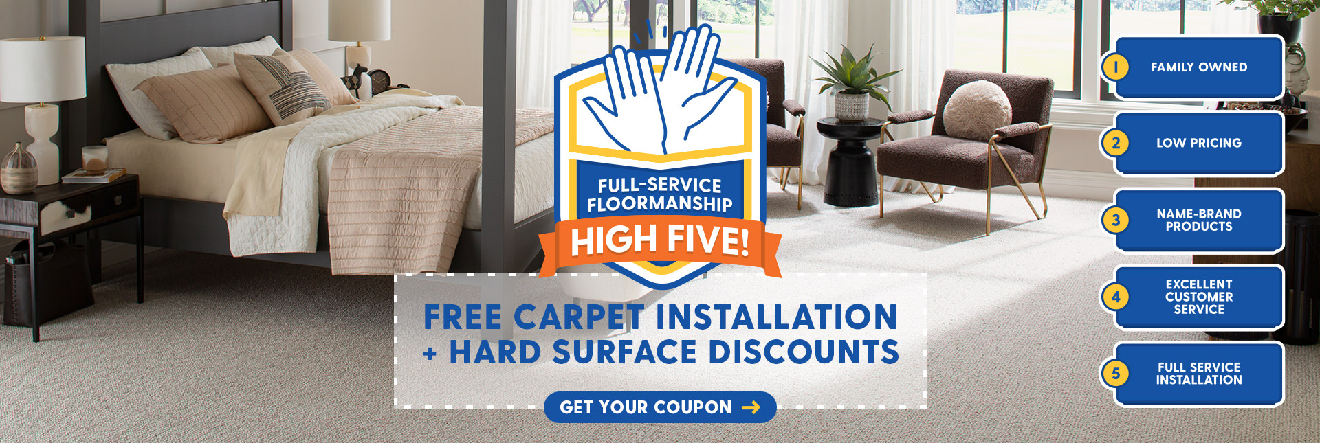 Full Service Floormanship High Five - Homepage Image Linking to Coupon